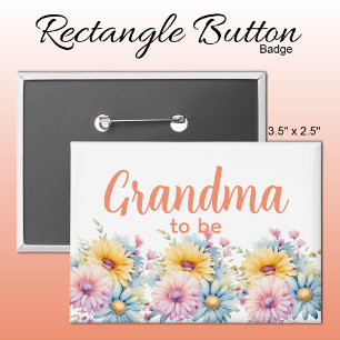 Badge Futur mamie fleurs de gerbera orange