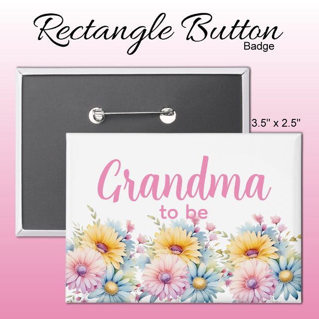 Badge Futur mamie fleurs de gerbera rose (Créateur téléchargé)