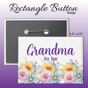 Badge Futur mamie fleurs de gerbera violettes