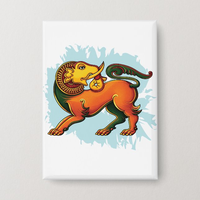 Badge Gajasinha – Mythical Guardian of Strength (Recto)