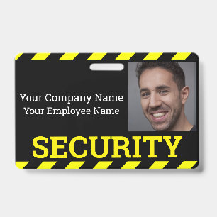 Badge Garde de sécurité Avertissement Noir & Jaune 
