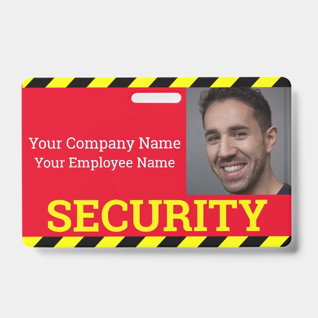 Badge Garde de sécurité professionnel rouge et jaune att (Avant)