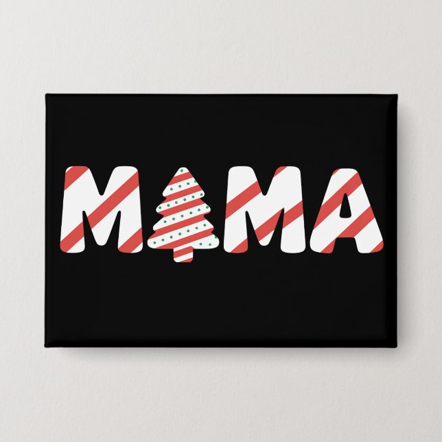 Badge Gâteau en forme de sapin de Noël pour fête de fami (Recto)