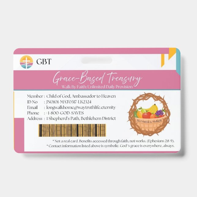 Badge GBT (Se souvenir de la grâce chrétienne) (Avant)