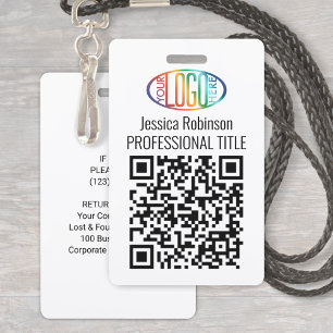 Badge Générateur de code QR et votre logo, nom et titre