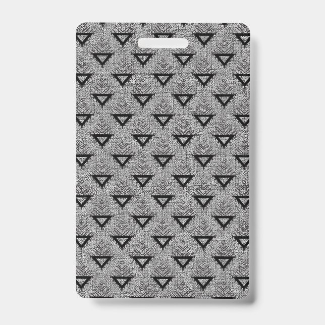 Badge Geometric Pattern Black and White Pattern (Front)