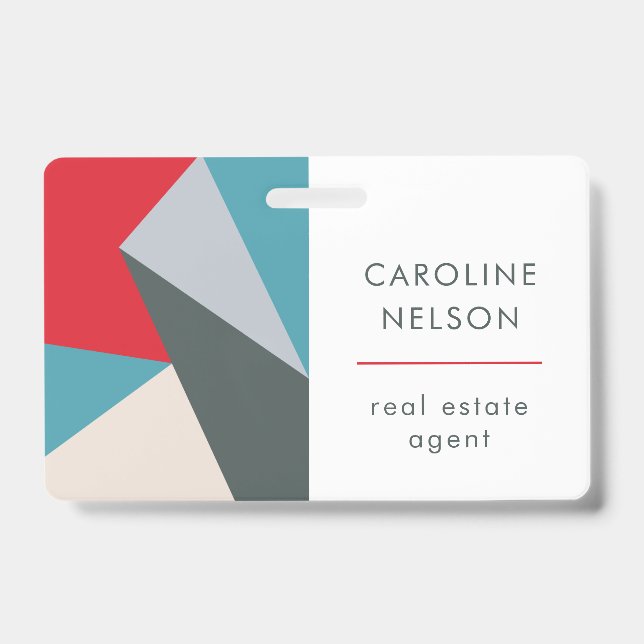 Badge Géométrique Coloré Moderne Abstrait Immobilier (Avant)