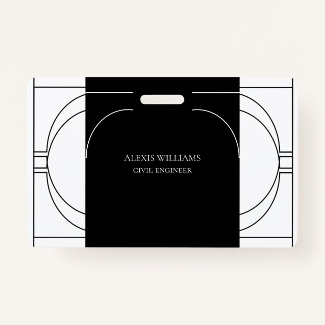 Badge Géométrique moderne minimaliste élégant profession (Devant)