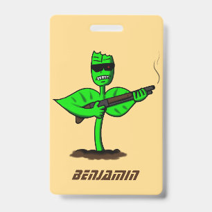 Badge Germinator cyborg plante dessin humoristique
