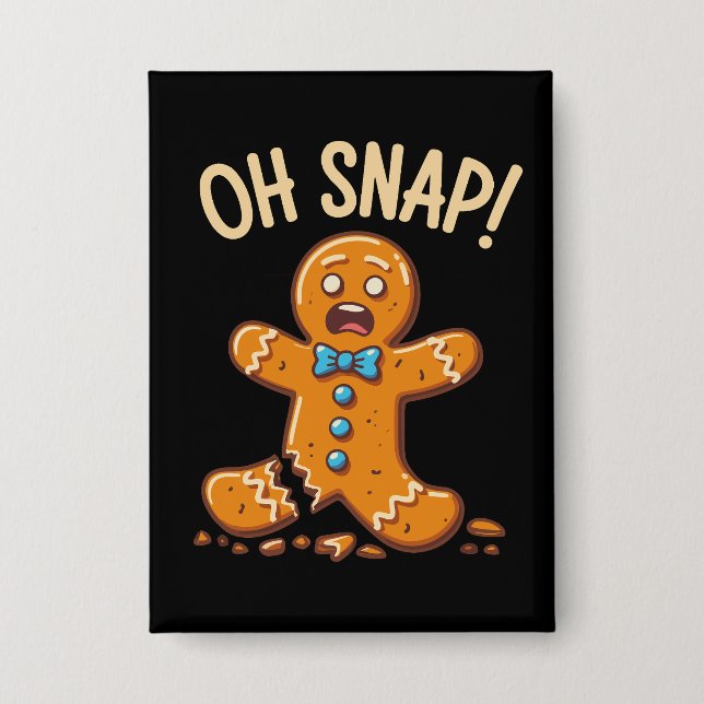 Badge Gingerbread Man Oh Snap Christmas Cookie Baking (Recto)