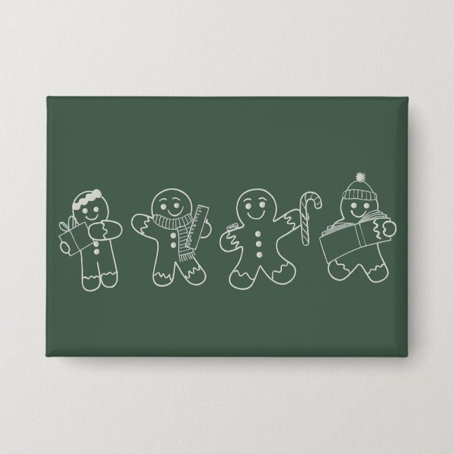 Badge Gingerbread Teacher Christmas Holiday Teacher Xmas (Recto)