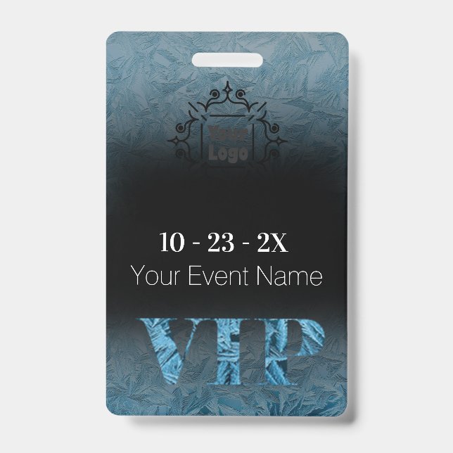 Badge Glace givrée sur fond noir VIP avec logo (Avant)