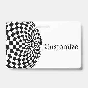 Badge Globe à carreaux noir et blanc Thunder_Cove