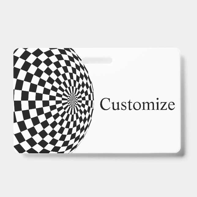 Badge Globe à carreaux noir et blanc Thunder_Cove (Avant)