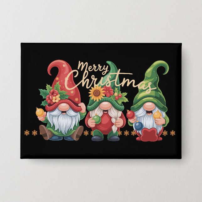 Badge Gnome Noël Gnomes Joyeux Noël Xmas  (Recto)