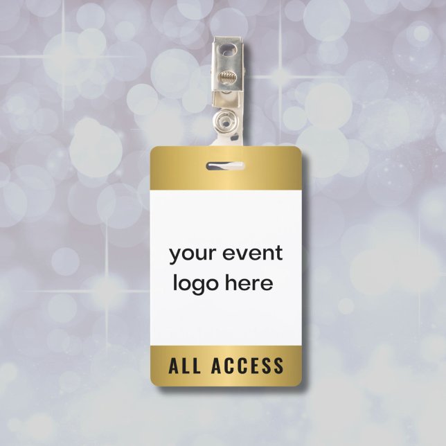 Badge Gold All Access Event Pass (Gold all access pass with logo for special event.)