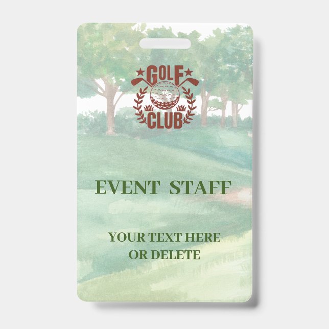 Badge Golf Club League Photo Logo Événement Personnel (Avant)
