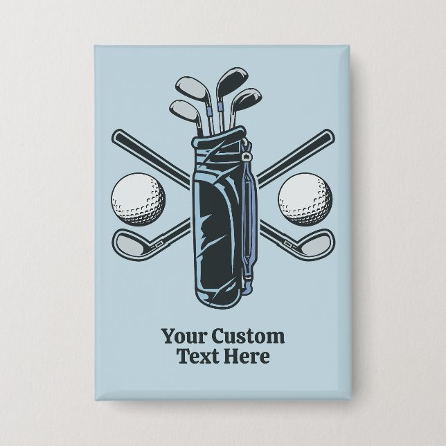Badge Golf du texte et des couleurs personnalisés (Recto)