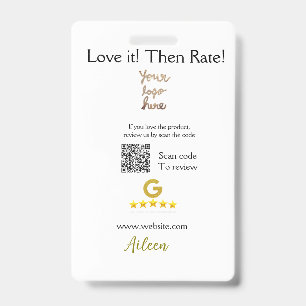 Badge Google évaluez notre avis commande achat entrepris