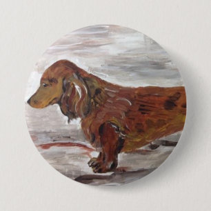 Badge Goupille de peinture de teckel par