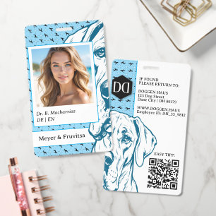 Badge Grand Danois logo sophistiqué QR Code