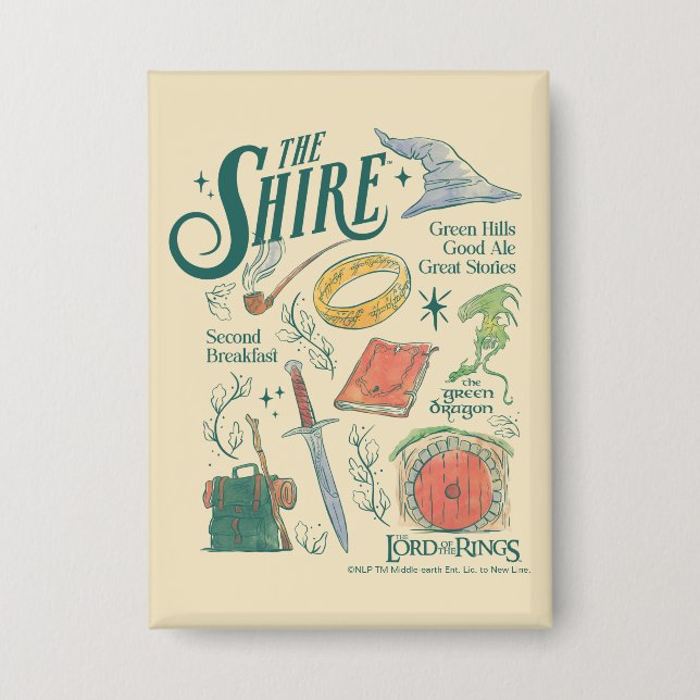Badge Graphisme de collage aquarelle THE SHIRE™ (Recto)