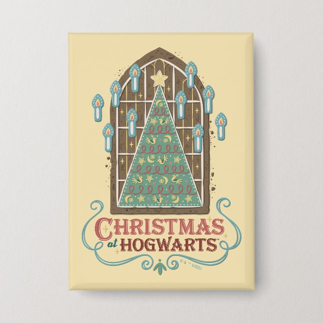 Badge Graphisme de cookie à HOGWARTS™ pour Noël (Recto)