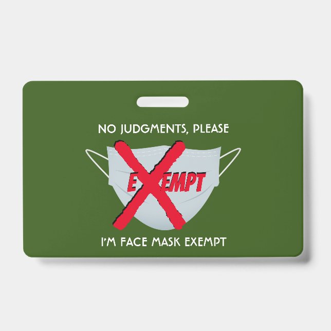 Badge Green | MASQUE DE VISAGE EXONÉRÉE (Avant)