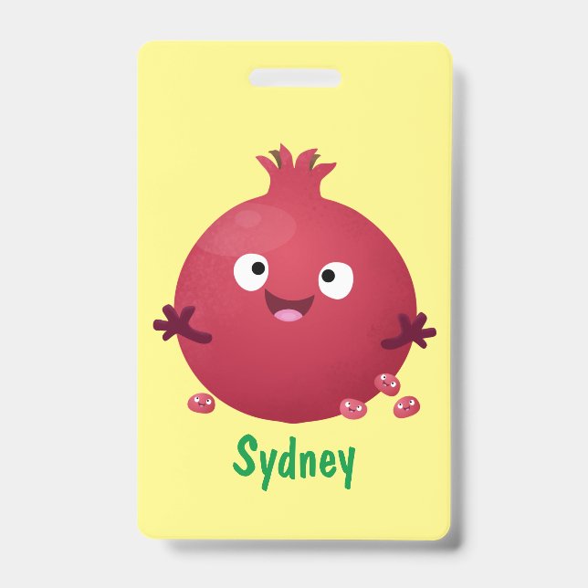 Badge Grenade fruit cartoon mignon et heureux (Avant)