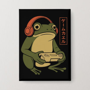 Badge Grenouille japonaise de jeu drôle vintage jeu