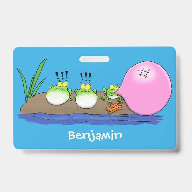 Badge Grenouilles rigolotes et mignonnes illustration de (Avant)