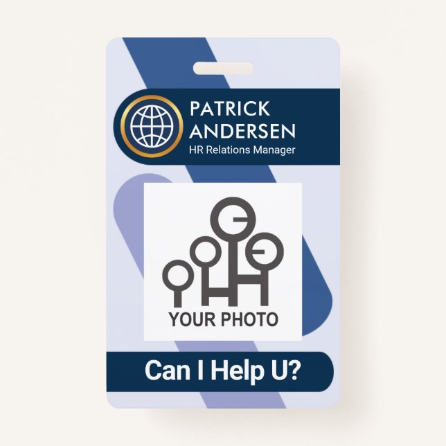 Badge Grève Bleu Stripes Personnel de l'entreprise Insig (Devant)