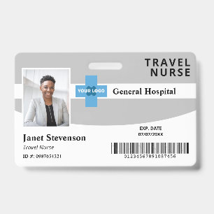 Badge Grey Ajouter votre logo Hospital Code photo employ