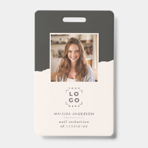 Badge Gris et blanc abstrait photo minimaliste moderne