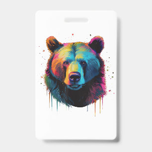 Badge Grizzly Oear Amateurs Pop Art Big Grizzly Ours