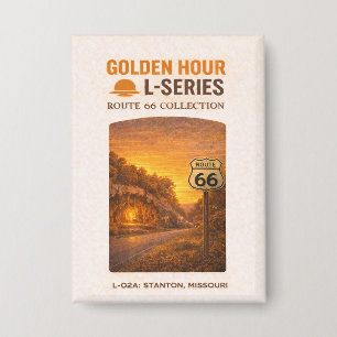 Badge Grottes de Meramec Route 66 Heure dorée Missouri