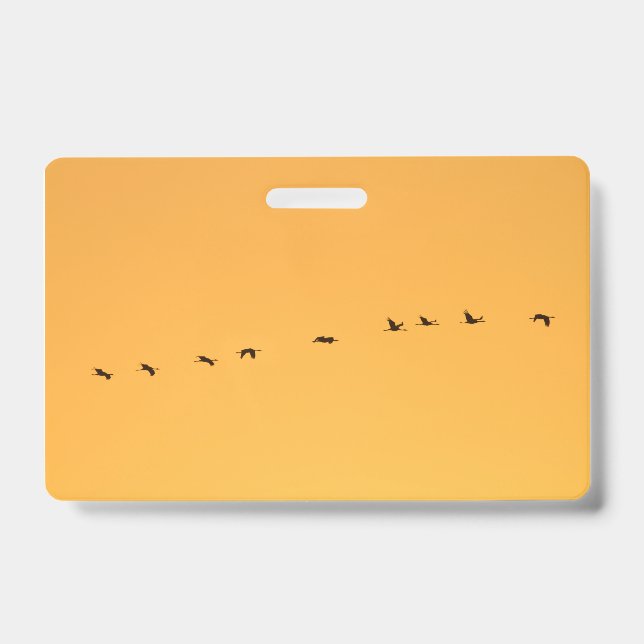 Badge Grues au lever du soleil (Avant)