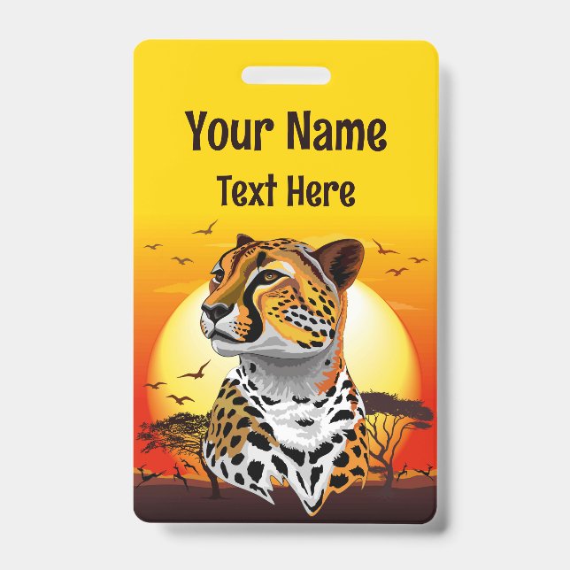 Badge Guépard Félin africain Animal sauvage (Avant)