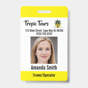 Badge Guide de visite - ID photo jaune