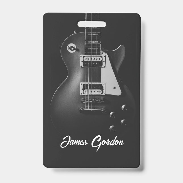 Badge Guitare électrique monochrome personnalisée (Avant)