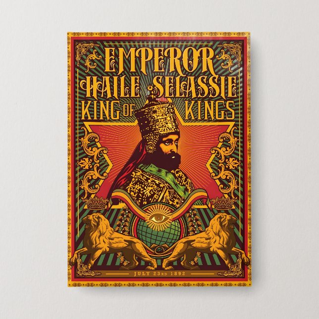 Badge Haile Selassie I Jah Rastafari Rasta Reggae Roots  (Recto)