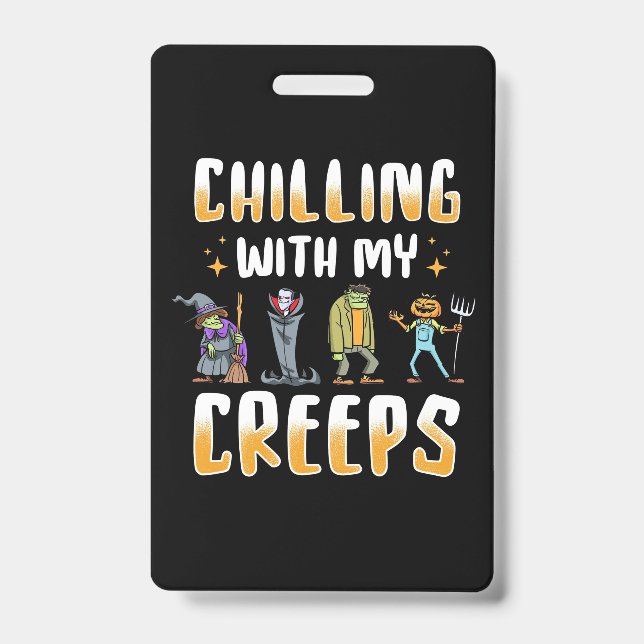 Badge Halloween en frissons avec des rampants (Avant)