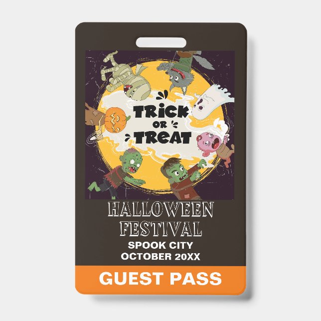 Badge Halloween Événement Spécial Passe Invité Verticale (Avant)