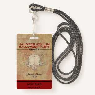 Badge Hauned Asylum Halloween Parti détenu 2