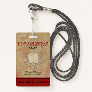 Badge Hauned Asylum Halloween Personnel du parti 2