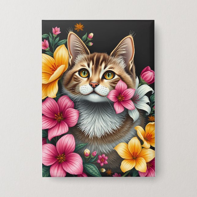 Badge Havre de chat botanique (Recto)