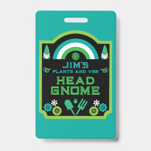 Badge Head Garden Gnome Gardener