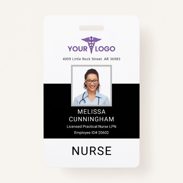 Badge Healthcare Business Logo Employees Photo ID (Devant)