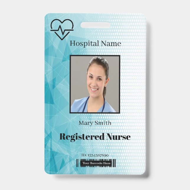 Badge Heat Beat Lifeline Géométrique Vertical Photo ID (Face)