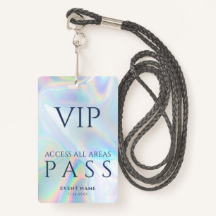 Badge Holographique moderne VIP All Access Pass Annivers